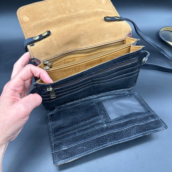 Patricia Nash Floral Leather Crossbody Shoulder Bag Purse Removable Strap Clutch - Picture 4 of 12